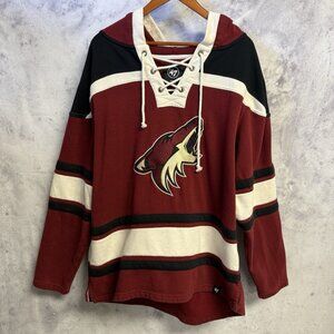 Pheonix Coyotes Hoodie Sweatshirt Mens Large 24x28.5 NHL Brand '47